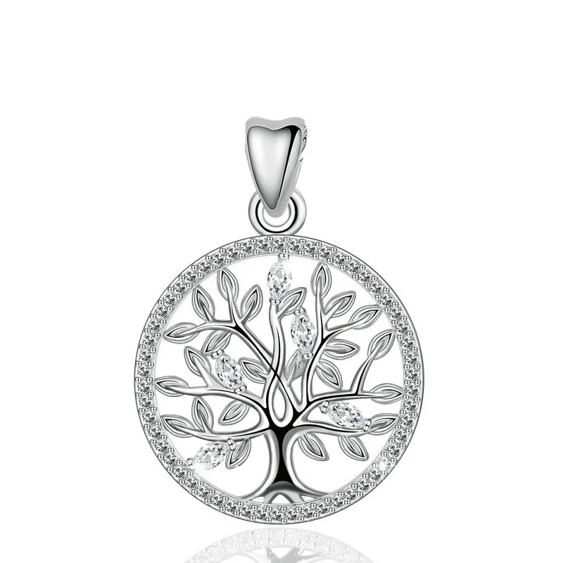 Eudora, настоящее 925 пробы, серебряное дерево жизни, подвеска, ожерелья, модное ювелирное изделие для женщин, трендовые ювелирные изделия, аксессуары CYD401 - Окраска металла: pendant only