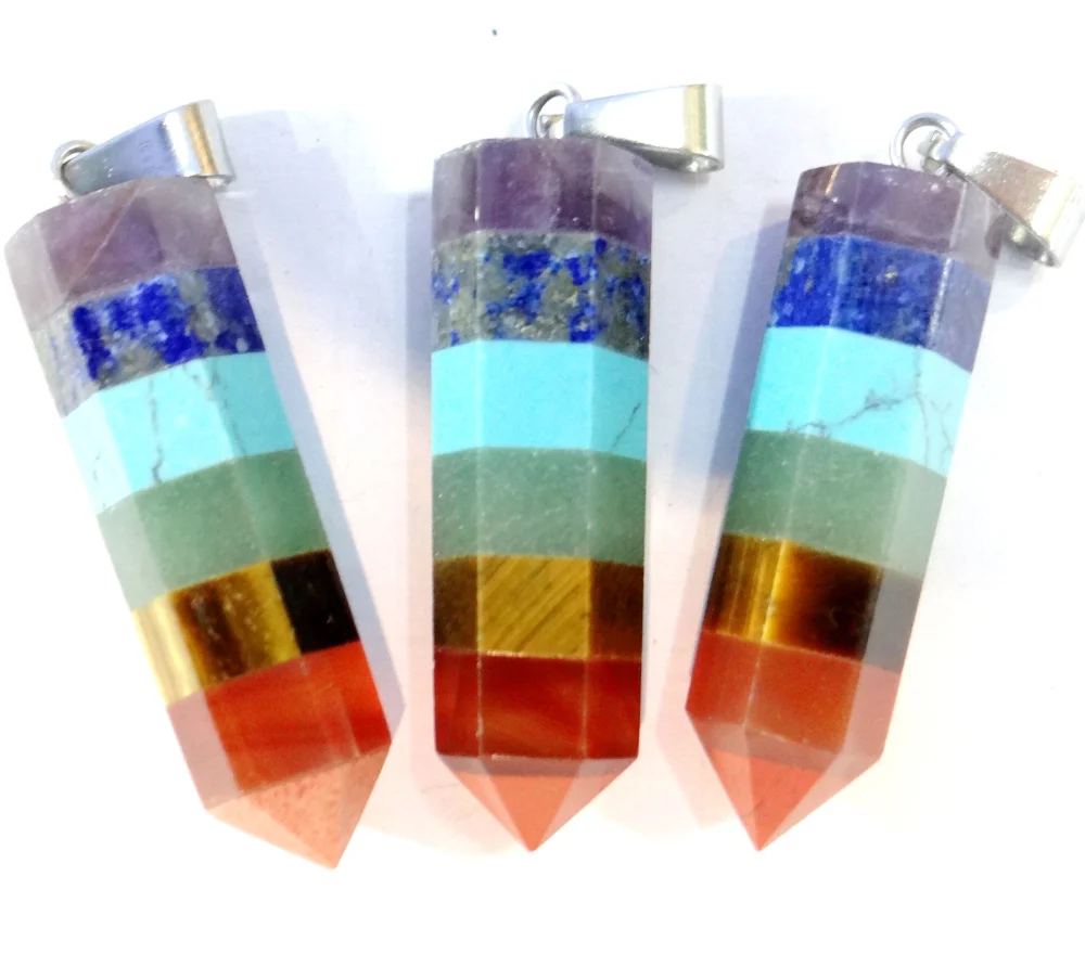 Оптовая продажа радужных 7 Чакр многослойных фиолетовых кристаллов Лапис