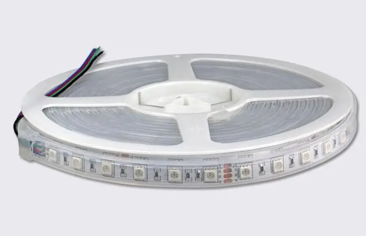 

RGB color DC24V LED strip 5050 SMD flexible light 60LED/m,5m 300LED,waterproof silicon tube;IP66