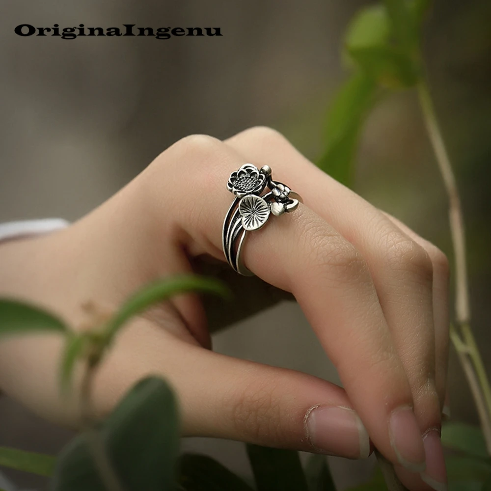 925 Серебряное кольцо, винтажное ювелирное изделие, амулет Anillos, цветы, минимализм, креативный подарок на день рождения, уникальный подарок, кольца для женщин, Boho
