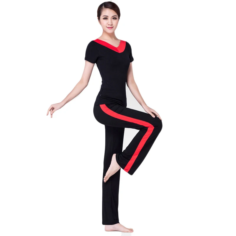 Эластичные полосатые женские комплекты для йоги спортивная одежда упражнений