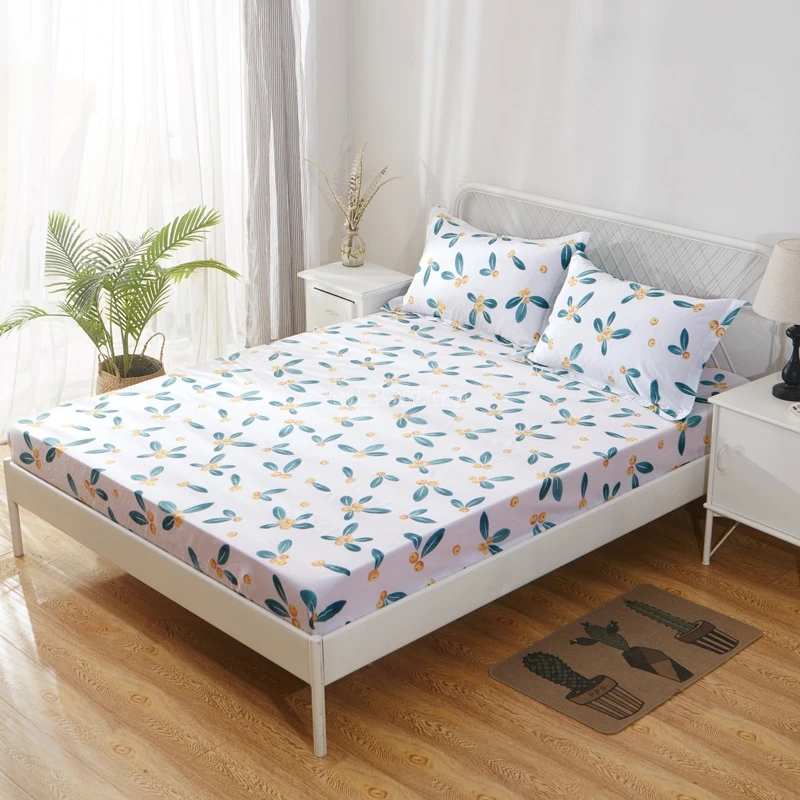 H10 Мультфильм синий жираф напечатанный простынь высокого качества хлопок простыня с эластичной лентой Твин Полный королева матрас крышка - Цвет: H10