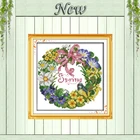 Набор для вышивки крестиком, DMC 14CT, 11CT, с цветами