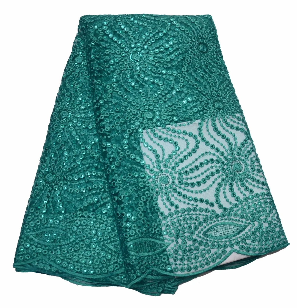 

Hot selling African Lace Fabric with Sequins High Quality French Net Wedding Nigeria Embroidered Party Dress P464-3