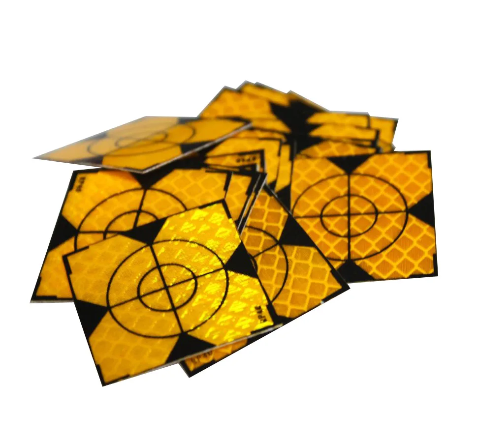 

Brand NEW 500pcs Yellow Reflector Sheet 40 x 40 mm Reflective Tape Target for nikon sokkia topcon Total Station