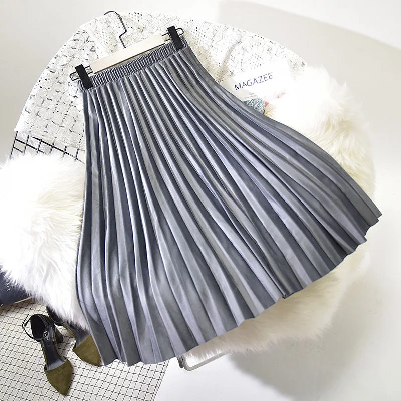 2019 Высокая талия Женская длинная юбка винтажная плиссированная Модный Топ бренд