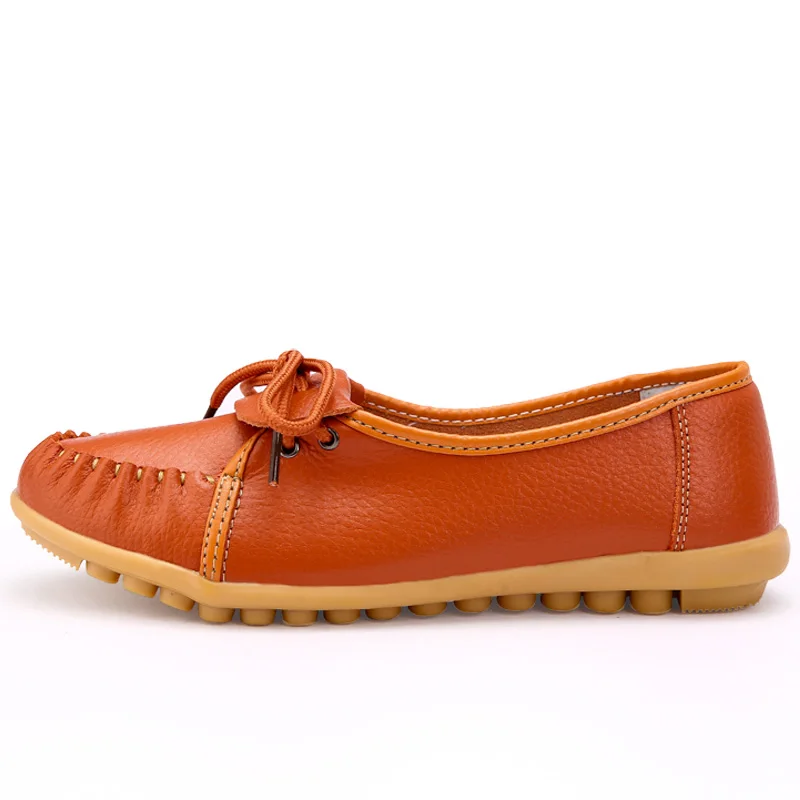 Туфли BeckyWalk женские кожаные повседневная обувь на плоской подошве шнуровке