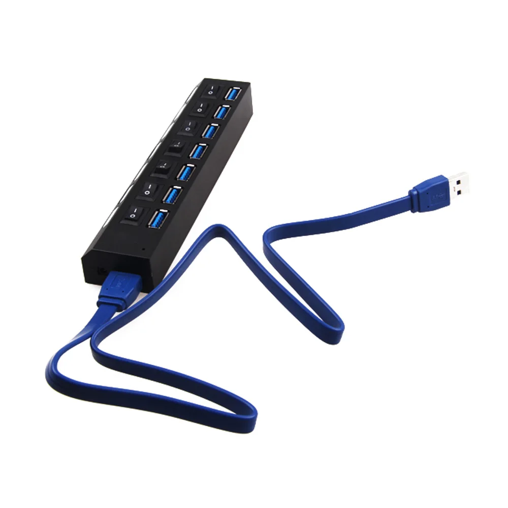 Высокоскоростной концентратор USB 3 0 5 Гбит/с 7 портов с переключателем питания