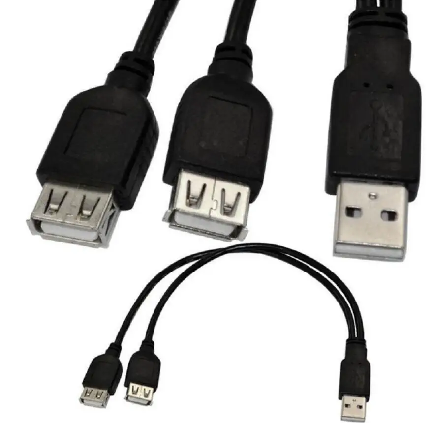 USB 2 0 A штепсельная вилка к двойным гнезду Y сплиттер концентратор адаптер