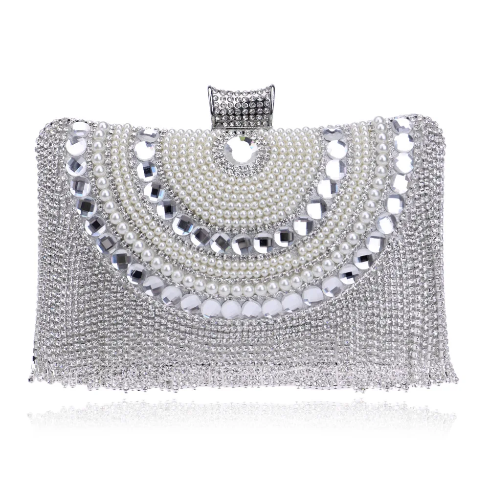 БИКОЛОР Роскошные Девушку вечерняя сумочка Женщины Алмазный Rhinestone Кристалл