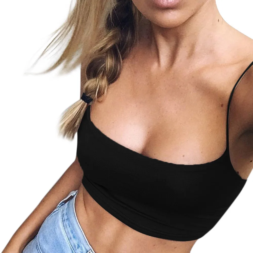 Women's Bustier Crop Top Sexy Off Shoulder Sleeveless solid color Tank Tops hot girl Vest tank Blusa Colete Chalecos Mujer | Женская