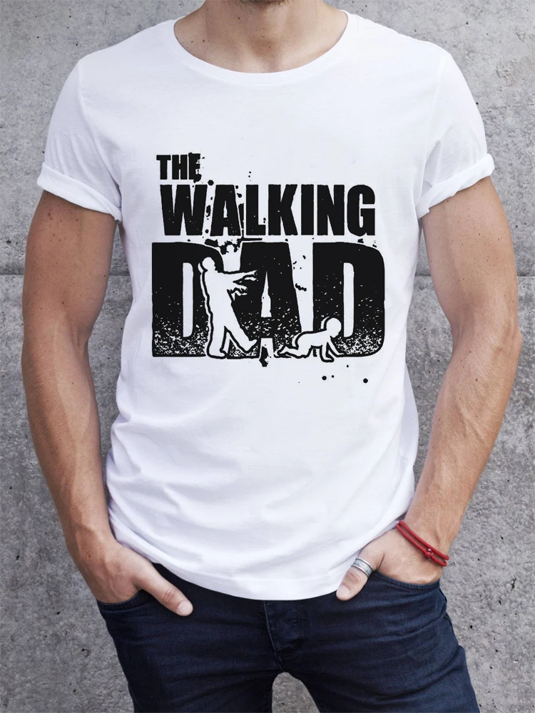Забавные walking папа футболка Для мужчин хипстер легкая принтованная Мужская с