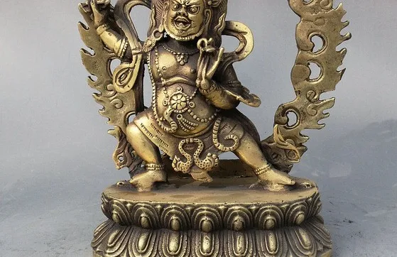 YM 317 тибетская буддистская Fane Бронзовая статуя Vajrapani Chana Dorje Правдивая