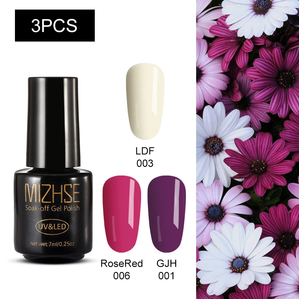 MC-3GELS-06 MIZHSE Набор лаков для ногтей гель лак 7 м УФ гель лак Гибридный гвоздь Art Off Gellak белый Прайм УФ светодиодный Топ все для маникюра Базовое покрытие - Цвет: MC-3GELS-06