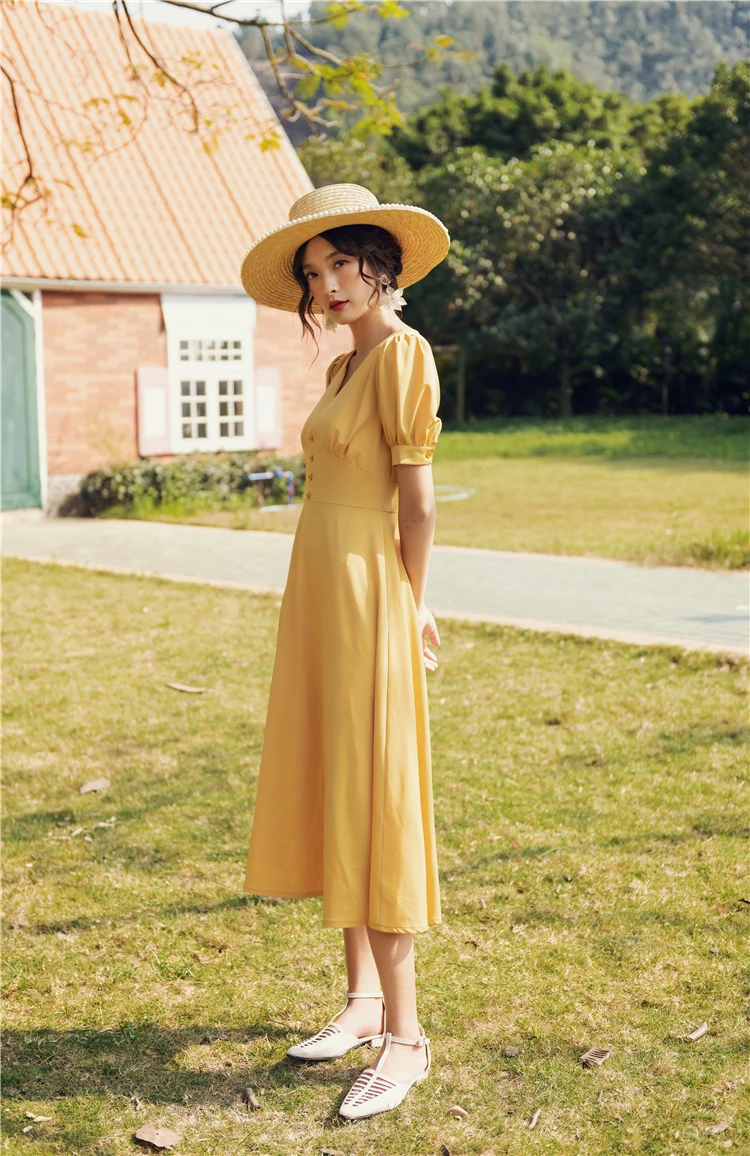 Женское винтажное платье во французском стиле Элегантное повседневное на