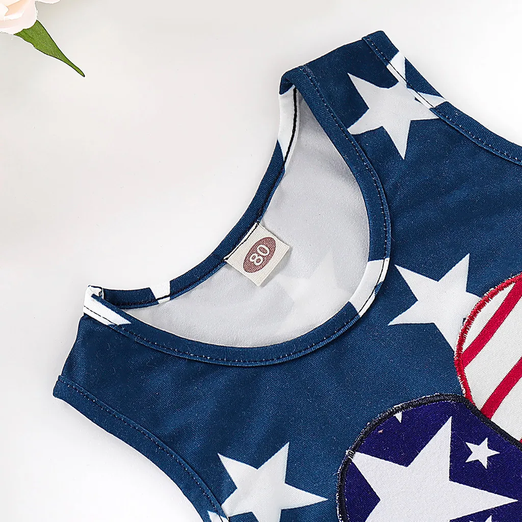 Летняя милая детская одежда для маленьких девочек Полосатое платье без рукавов с