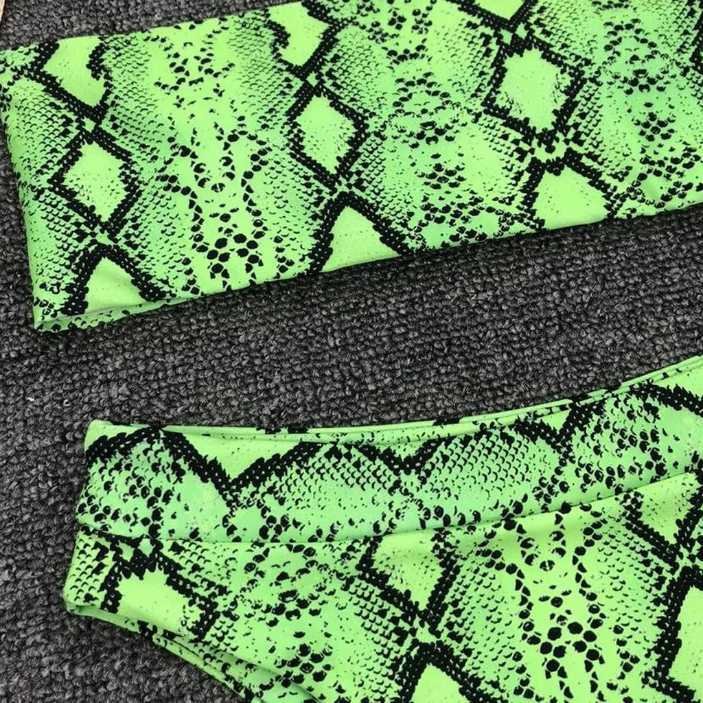 Женский купальник бикини с принтом змеи SAGACE летний пуш ап подкладкой пляжная