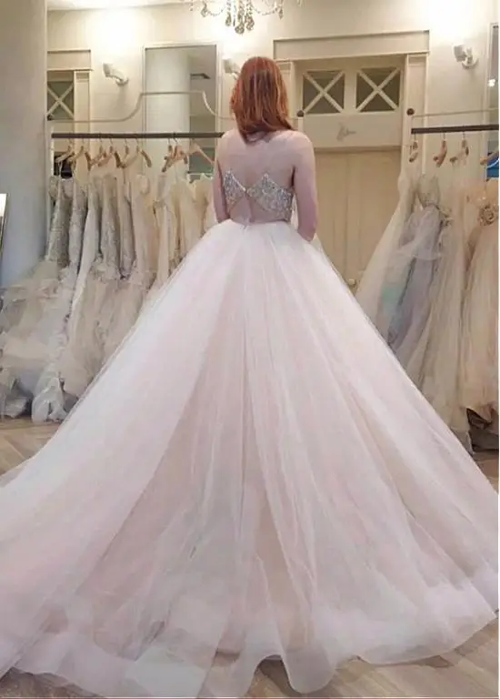 

Arabic a-line Wedding Dress spaghetti straps 2020 V Neck Beaded sweep Train Bridal Dress wedding gown Vestido de Noiva Plus Size