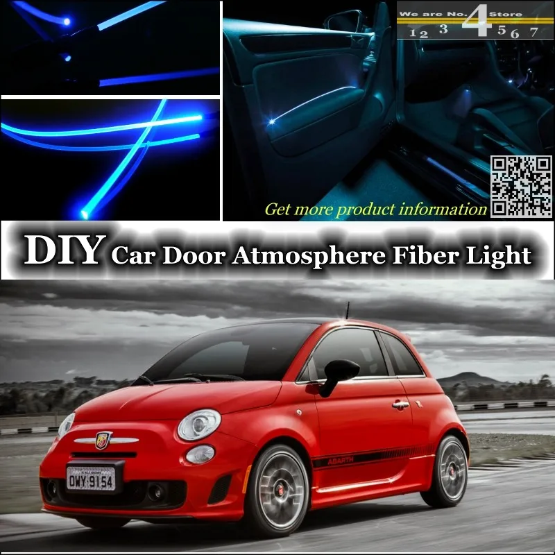 Для Fiat Abarth 500 500C внутренний окружающий свет тюнинг атмосферное волоконно
