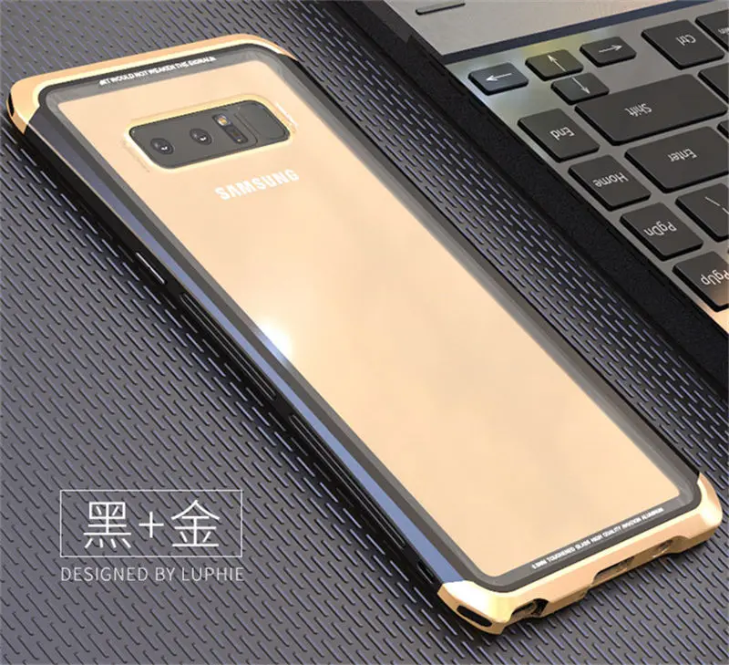 Для Galaxy Note 8 Чехол 9 Note8 прозрачный металлический стеклянный чехол для samsung Galaxy Note 8 Чехол 9 для coque samsung Note 8 Чехол 9