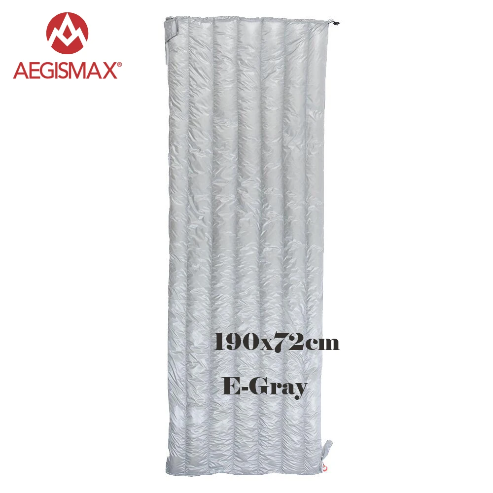 E-Gray AEGISMAX сверхлегкий спальный мешок-конверт, 95% белый гусиный пух, для кемпинга, походов, для улицы, весна и осень, спальный мешок, 190*72 см - Цвет: E-Gray