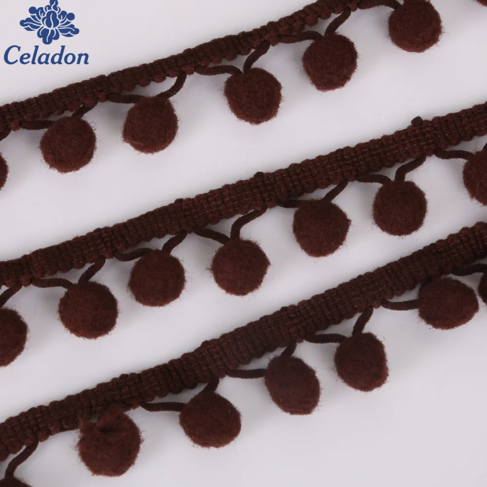 Горячая Распродажа Ширина 10 20 мм 5 ярдов/партия шарик с помпоном блестящее