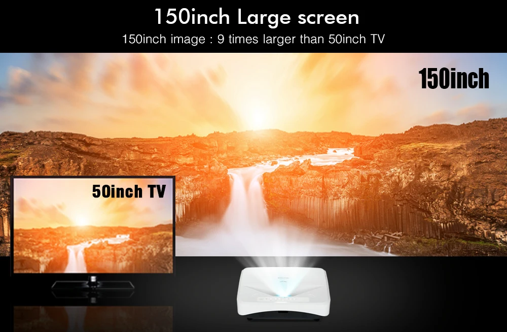 BYINTEK LW300UST Ультра короткий бросок 1280x800 DLP видео Full HD 1080P проектор для домашнего образования Бизнес Офис задняя пленка