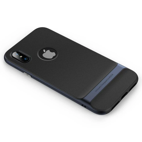Black Blue Royce Series для IPhone X случае рок-чехол для телефона для iPhone X задняя крышка Роскошные Hybrid PC+ TPU гальваническим Корпуса для iphonex - Цвет: Black Blue