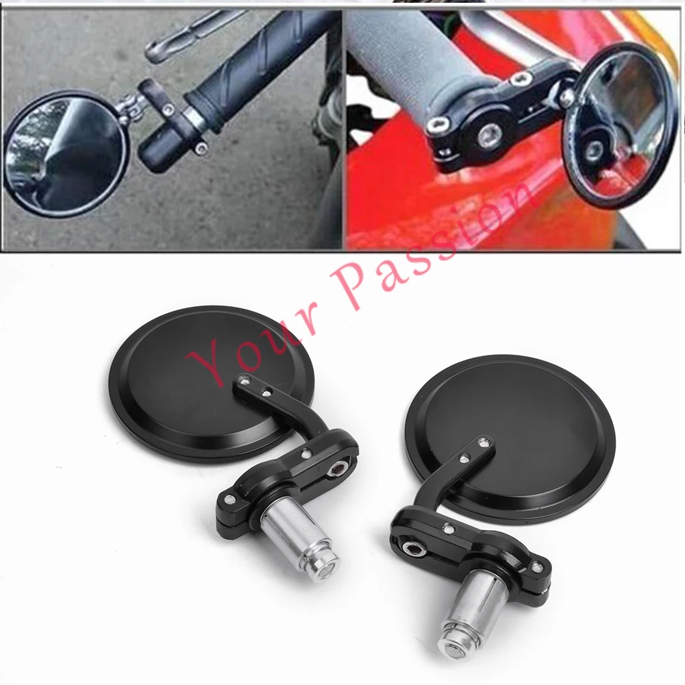 Универсальный мотоцикл 3 &quotКруглый 7/8&quot Ручка Бар зеркала для Кафе Racer Bobber Harley Honda