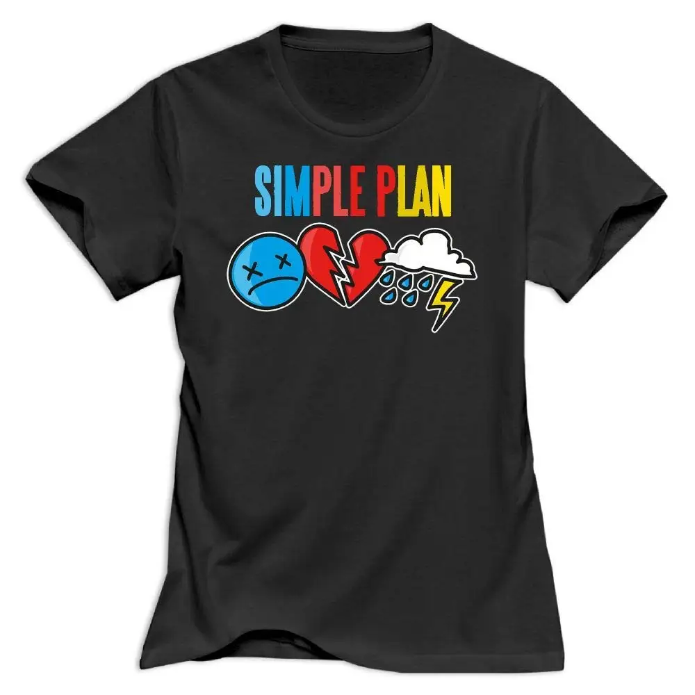 

Simple Plan Women Tops Shirt Comfortable&Breathable Comfortable Young Girl T Shirt 2018 Fashion Short Sleeve Black T-Shirt