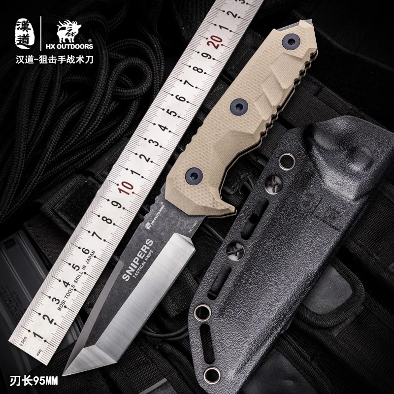 HX открытый G10 ручка 440c Лезвие Тактический нож для выживания автономный на