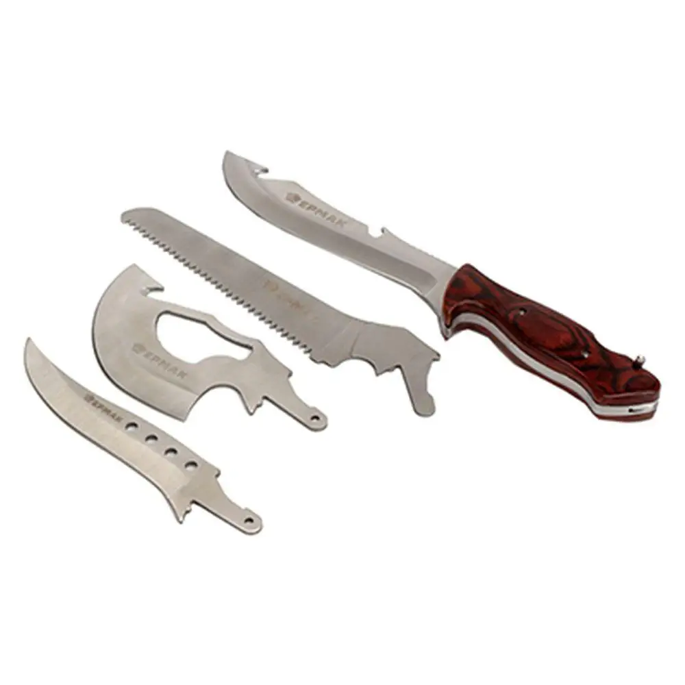 НАБОР ПОХОДНЫЙ ЕРМАК рукоять + 4 сменные насадки: 2 клинка пила топор в чехле 23 * 11 5