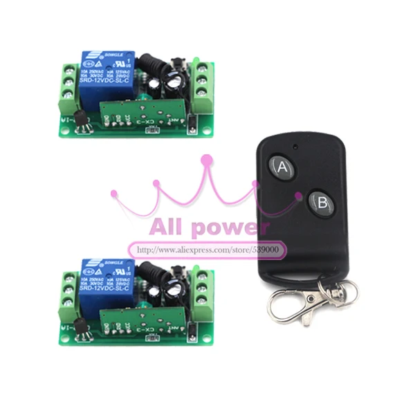 Домашняя Автоматизация DC 12V 1CH RF ворота гаражные двери пульт дистанционного управления Передатчик и 200m приемник