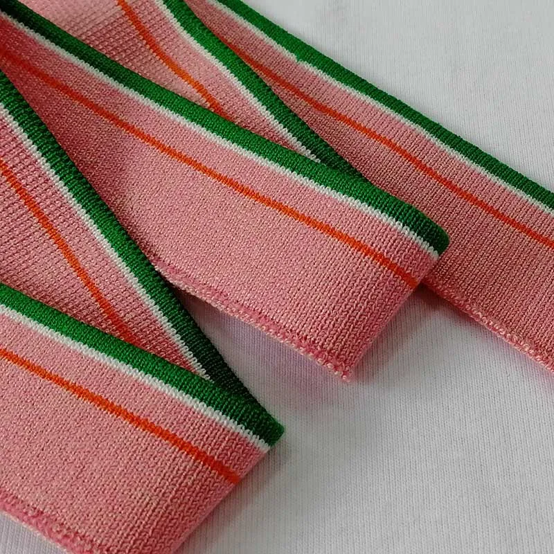 Pink red green 1 JIETAI красочные мерсеризованный хлопок трикотажные полосы ребра ткань тканевые аксессуары DIY воротник манжеты подол нижний воротник ничья текстурирование - Цвет: Pink red green 1