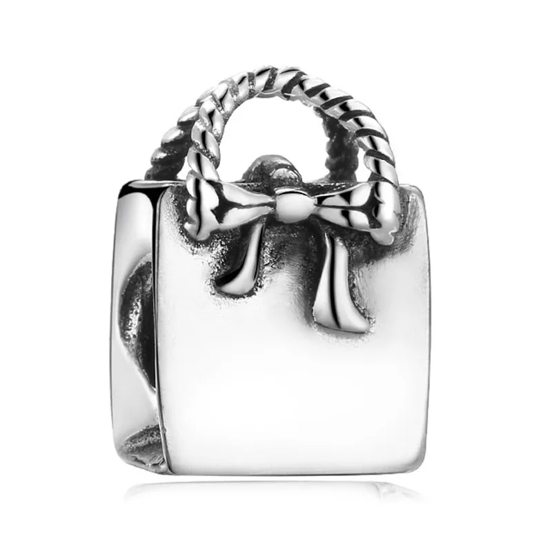 bow handbag Новейшая Милая кошка бультерьер бульдог Лабрадор бусинки в форме щеночка Европейская Бусина Подходит Pandora Женские Подвески для девушки браслеты и подвески - Цвет: bow handbag