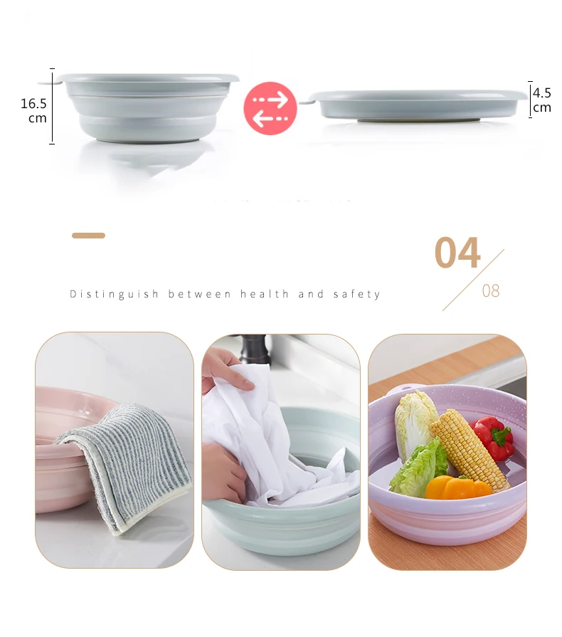 Portable Folding Plastic Basin Foldable Bucket home kitchen Bathroom washbasin Multi-purpose laundry wash basin