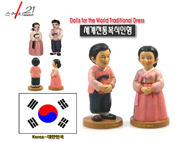 Новые корейские традиционные куклы для костюмов 2 шт./компл. украшение домашней