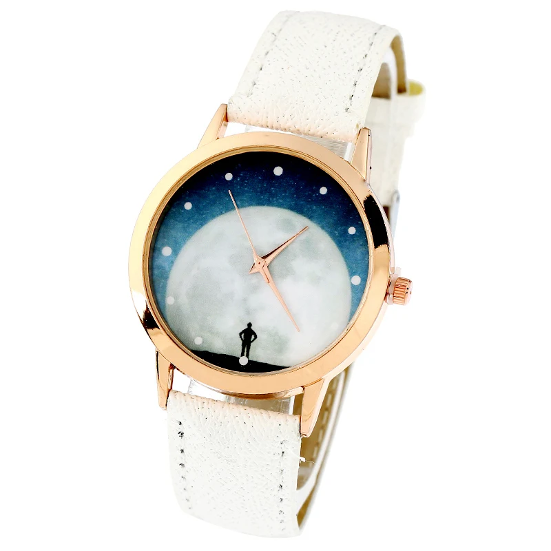 Часы Gnova женские кварцевые Платиновые модные повседневные наручные со звездами с