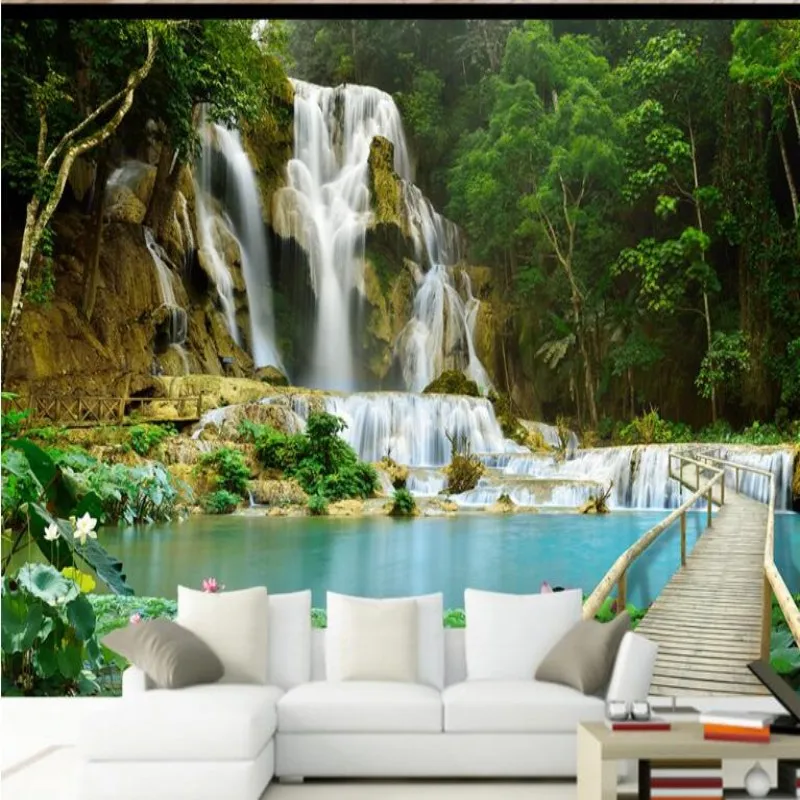 Фотообои Beibehang современный HD пейзаж водопад 3D домашний декор фоны для гостиной