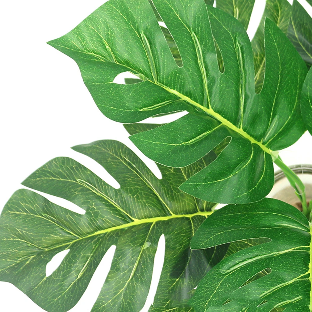 Искусственные листья искусственные 9-Leaf Monstera горшечные растения имитирующие тропические пальмовые зеленые листья домашнее свадебное украшение