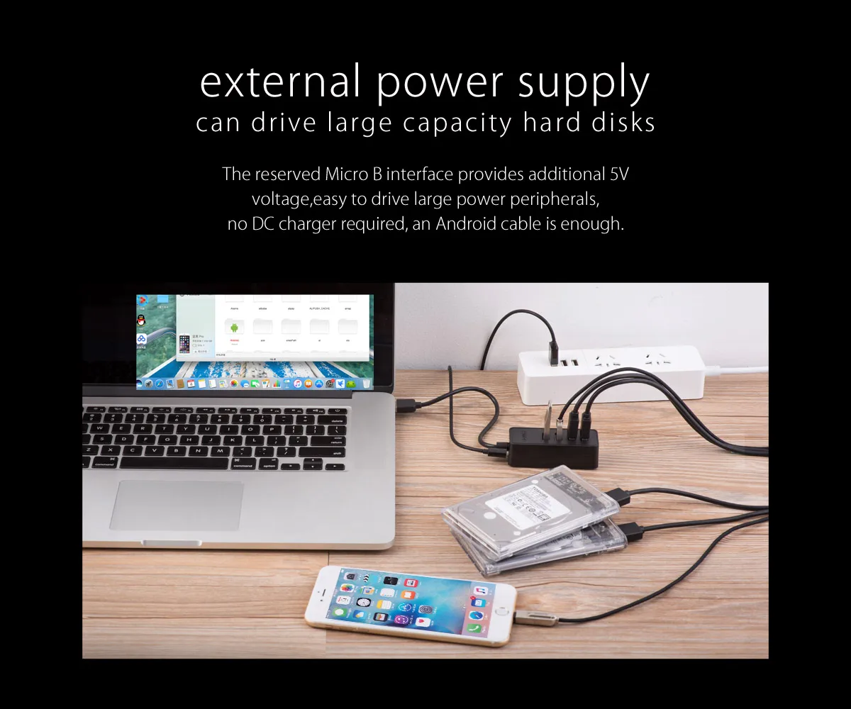 Usb 3,0 4-портовый USB3.0Splitter/hub type-A* 4 USB источник питания, защищены 5V Micro B мощность, W5P-U3