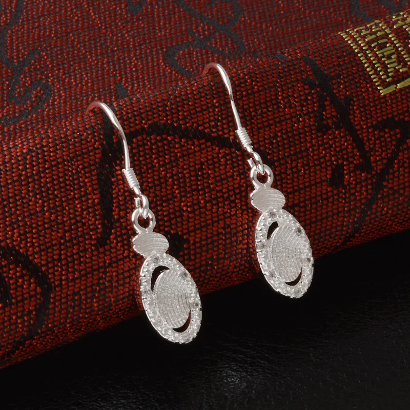 OMHXZJ Wholesale Personality Fashion OL Woman Girl Party Wedding Silver Oval 925 Sterling Earrings YE359 | Украшения и аксессуары