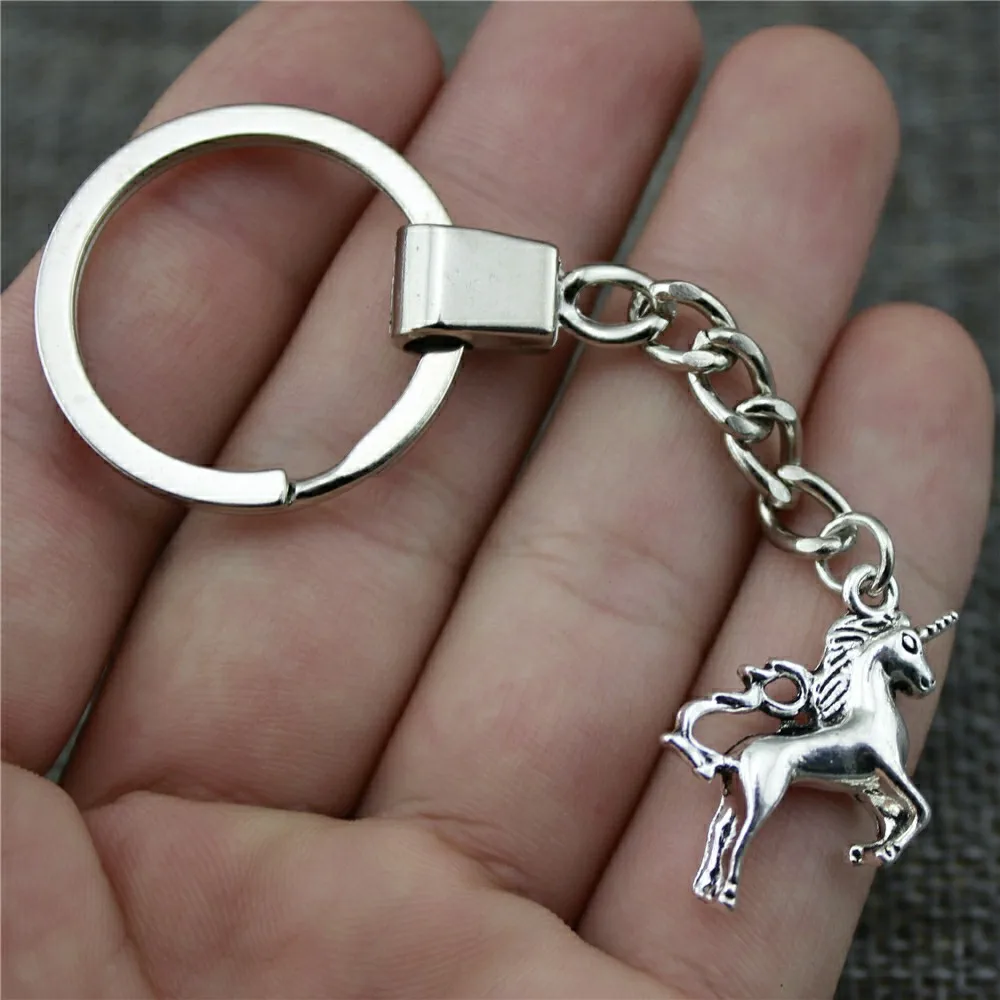 1 Piece New Fashion Men Jewelry Keychain Diy Metal Holder Chain Lucky Horn Horse 24x21mm Antique Bronze Pendant Gift | Украшения и