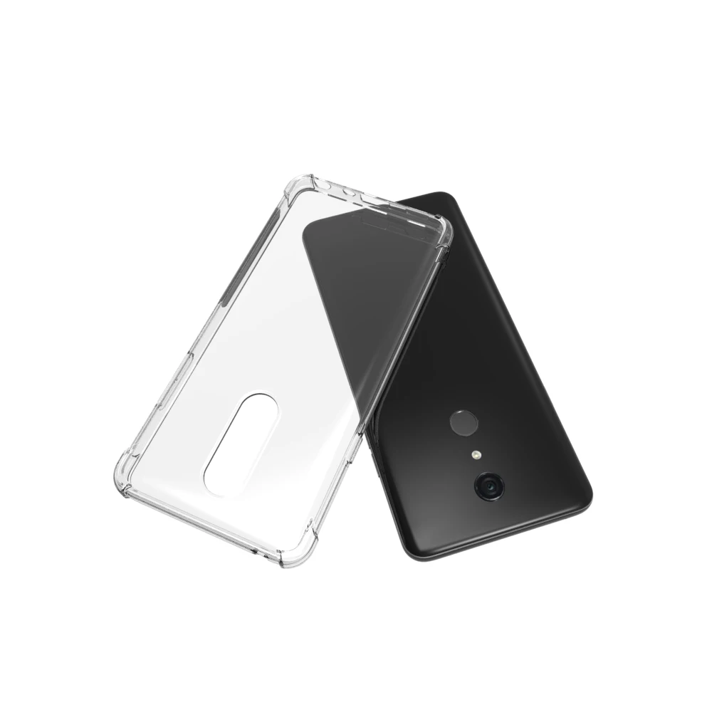 Для LG G7 Fit прозрачный чехол + закаленное стекло Мягкий ТПУ гелевый защитный для