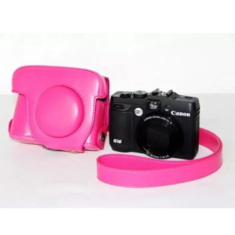 Из искусственной кожи Камера сумка чехол подходит для Canon G15 G16 W Один плечевой