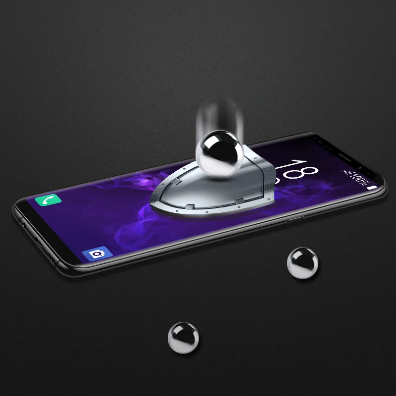 6D полное резное закаленное стекло для Samsung Galaxy S9 Plus Черная защитная пленка экрана