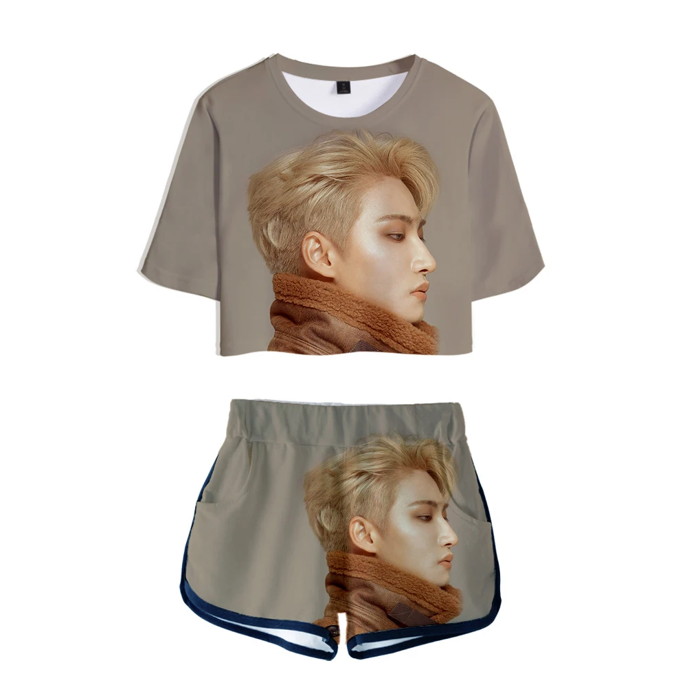 Frdum tomme-корейский 3D Ateez Idol Новое поступление модные женские с коротким рукавом пупок хип-хоп Moletom Летние удобные - Цвет: N00774