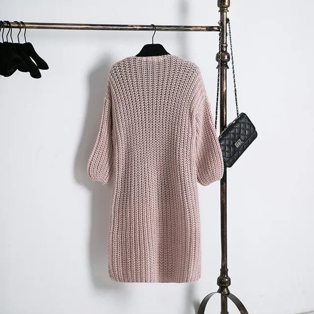 2019 Women Winter Cardigans Knitting Patterns Sweater Long Sleeve Loose Wool Warm Tops |