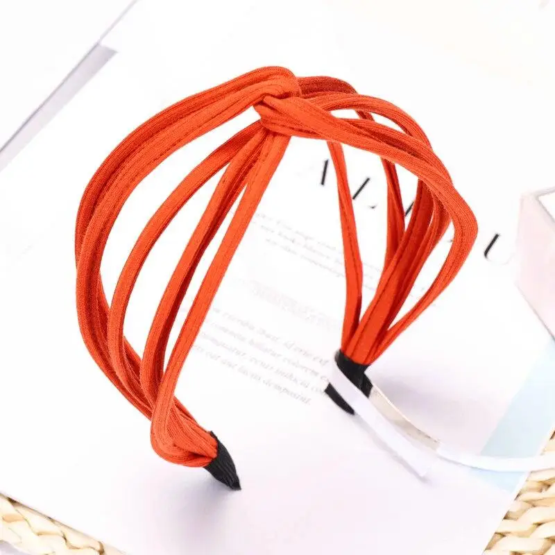 Повязка для волос Женская эластичная однотонная тканевый ободок аксессуар на