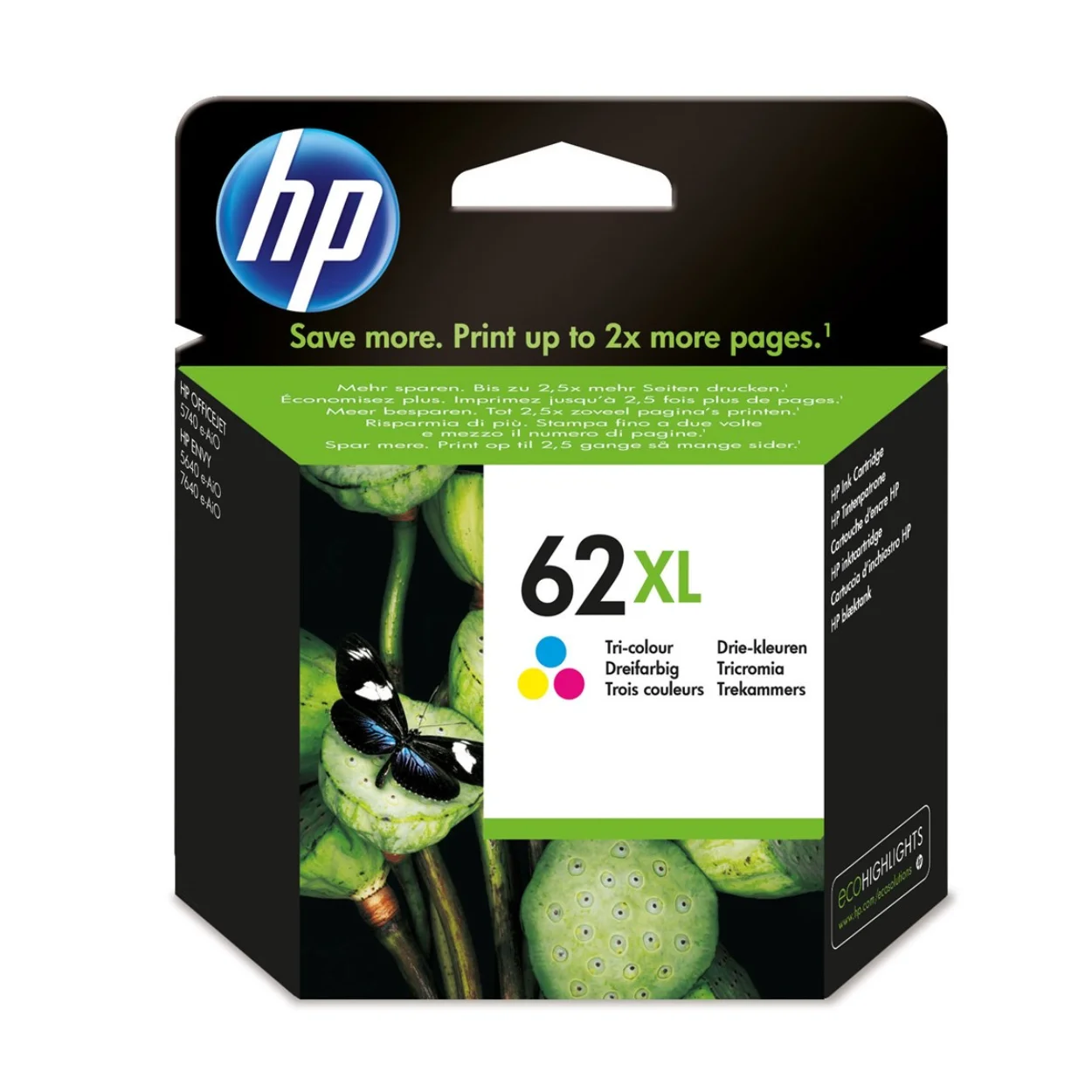 Hp 62XL высококачественный трехцветный оригинальный чернильный картридж ENVY 5640 e AiO